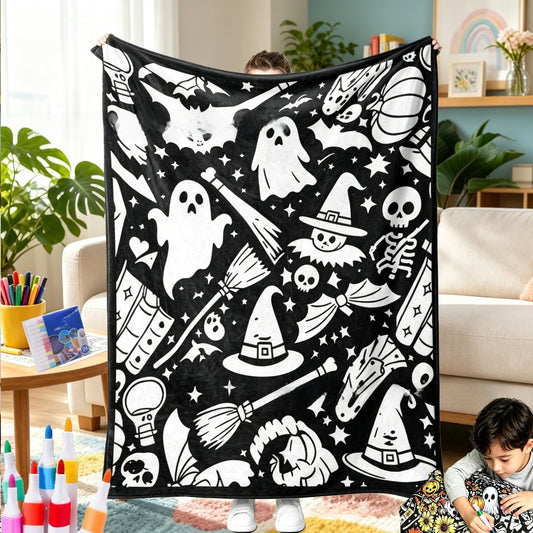 DIY Coloring Flannel Blanket with 24 Pens