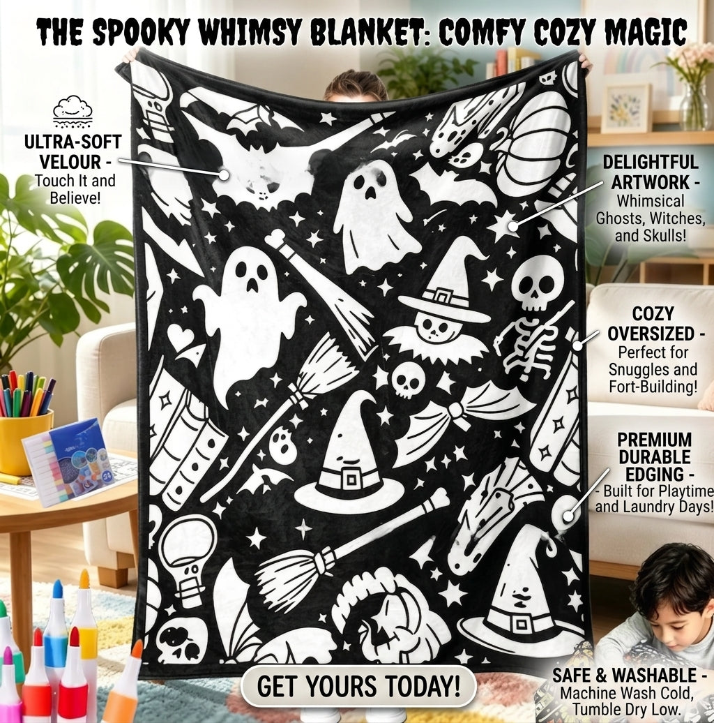 DIY Coloring Flannel Blanket with 24 Pens